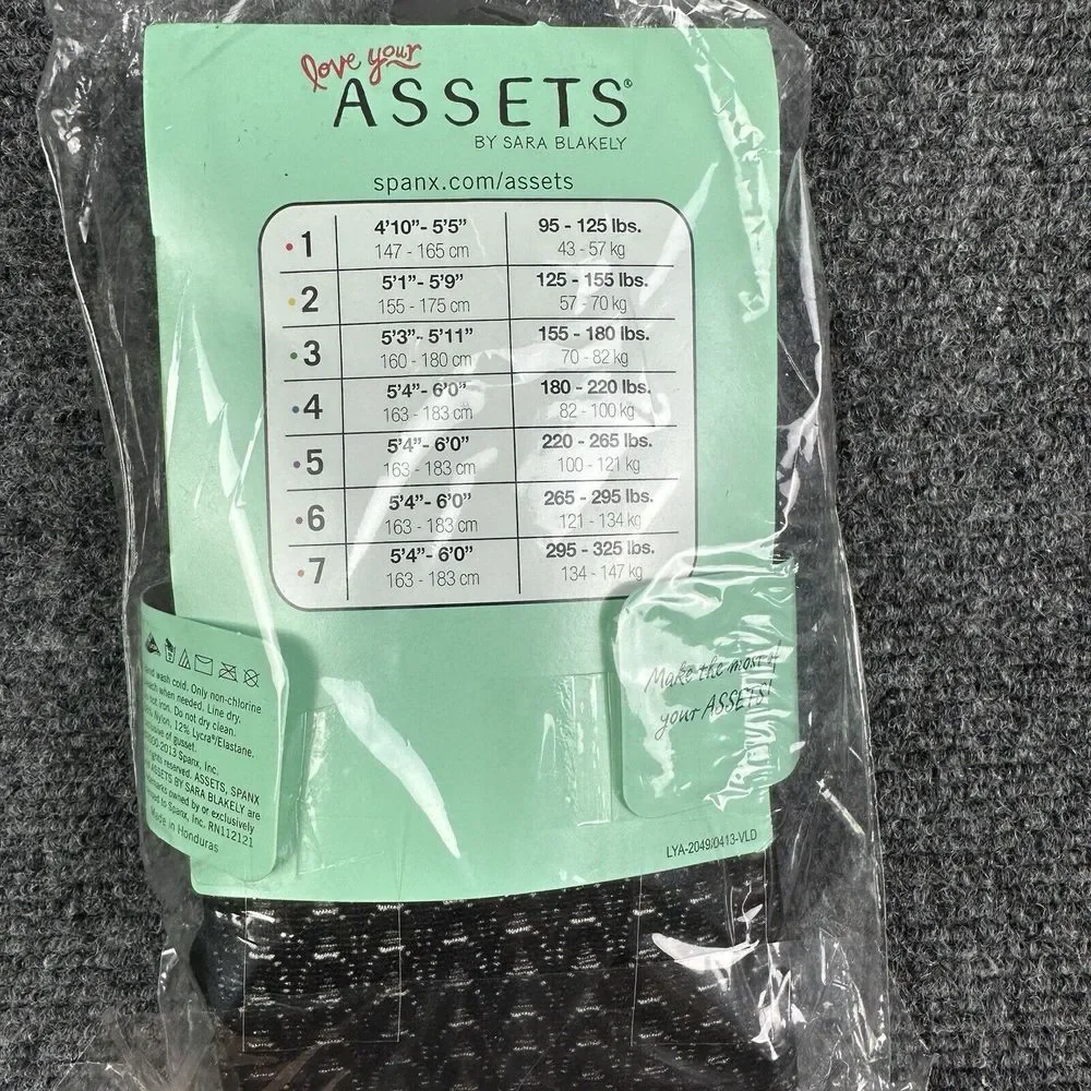 Spanx Assets Shaping Tights Textured Womens Size 3 Wish Bone Black Fishnet‎